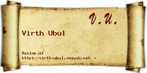 Virth Ubul névjegykártya